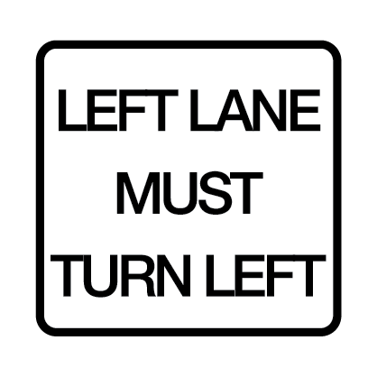 Left Lane Must Turn Left